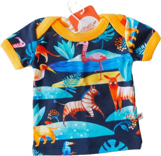 Babyshower - kraamcadeau - Curious - Tropisch - t-shirt - baby/peuter - unisex - 100% biologisch katoen - maat 62