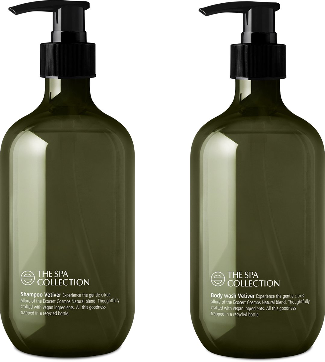 Goedkoopste The Spa Collection Vetiver - Ecocert Cosmos Natural - Shampoo Body Wash - 475 ml gerecyclede pompfles - Set van 2 stuks