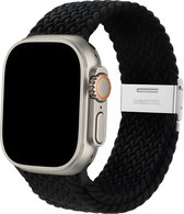 Innerlight® Nylon+ - Zwart Geweven - 42/44/45/49mm - Nylon bandje geschikt voor Apple Watch - Geschikt als Apple watch bandje voor Series 1/2/3/4/5/6/7/8/9/SE/Ultra