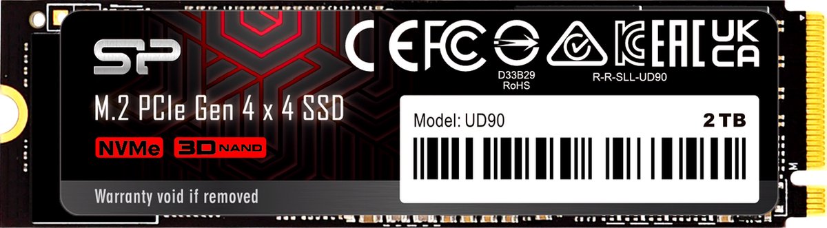 Silicon Power - UD90 - Interne SSD - PCIe Gen4x4 - NVMe M.2 2280 - 2TB