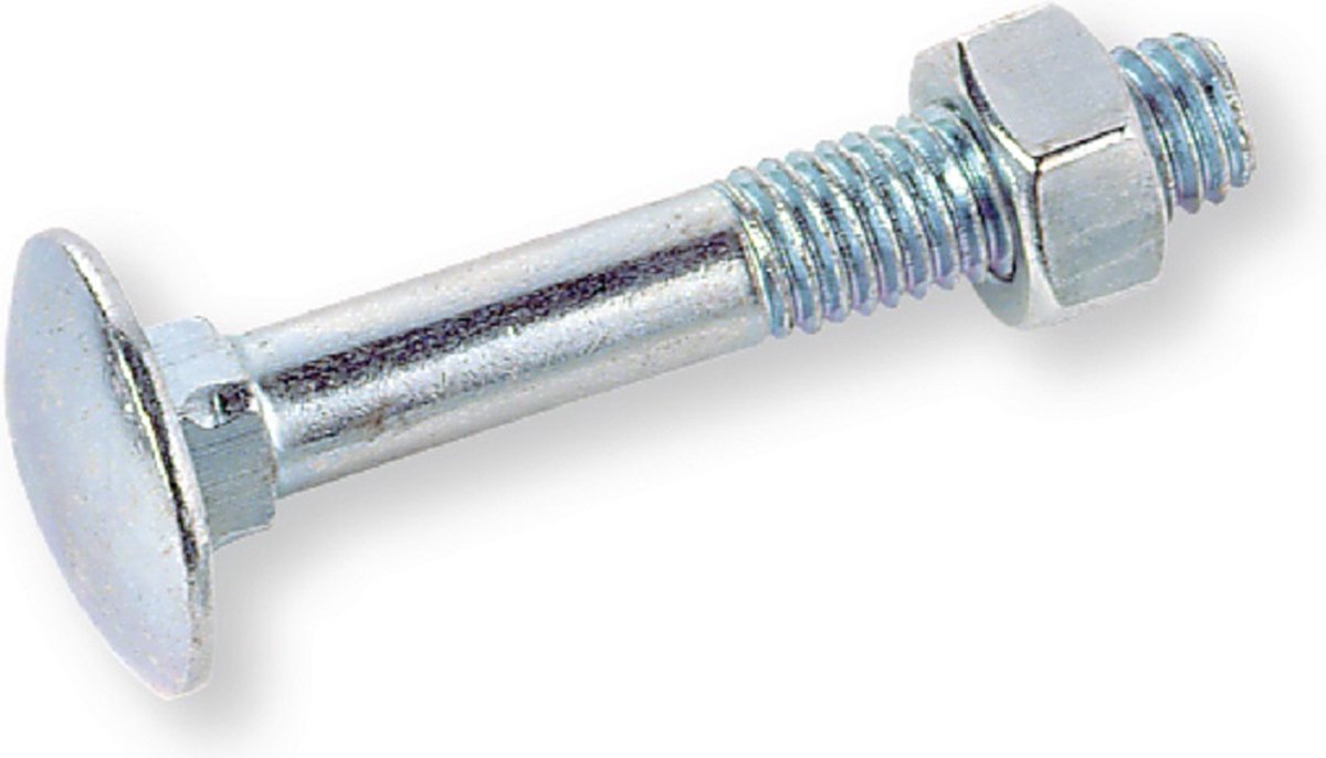 Berner-Houtbout 4.8 DIN 603/555 M08x80 Zn (incl moer) x 100 stuks