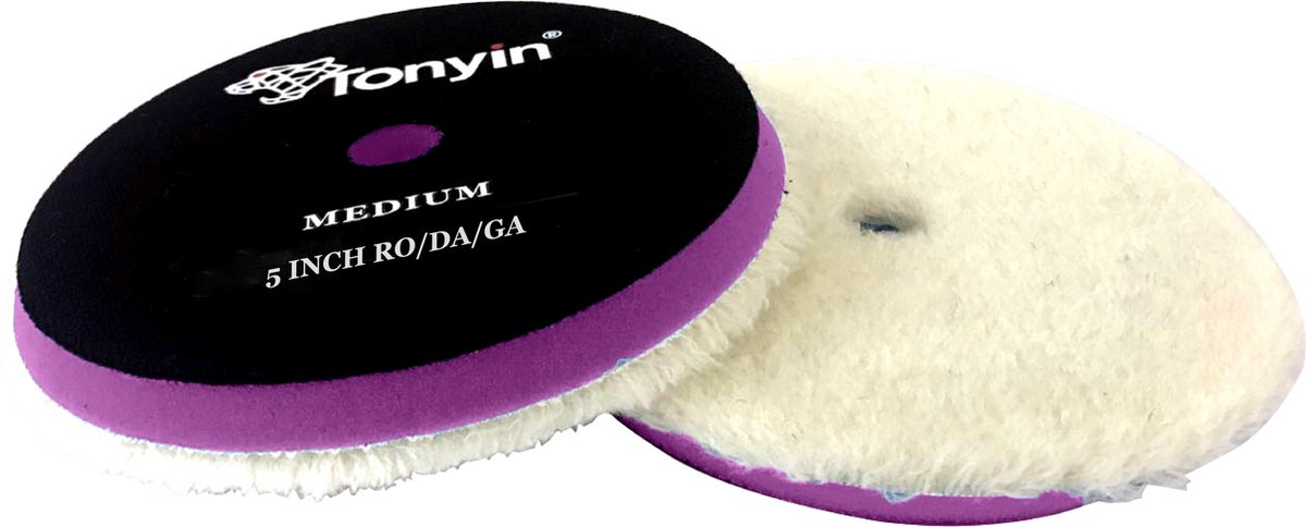 TONYIN | Wool polish pad | Wolpad | 125mm | 100% wol | Extreme correctiekracht | Polijstpad | Medium cut | TP03A