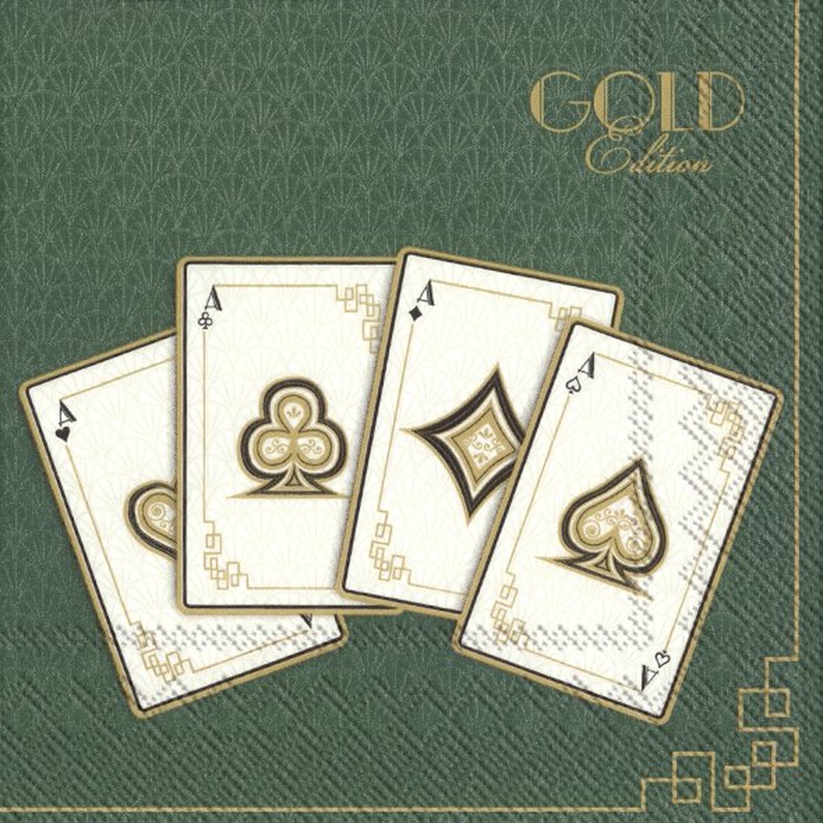 Servetten GOUDEN EDITIE GROEN 33x33 cm 20 stuks