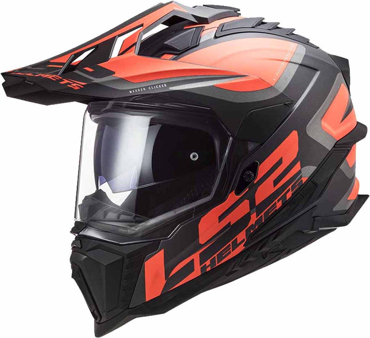LS2 Helm Explorer Edge MX701 zwart / fluor oranje maat XL