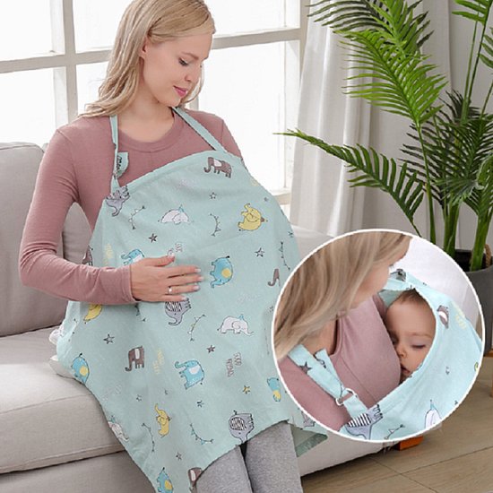 Allernieuwste.nl® Borstvoedingsdoek ROSE OLIFANT - Afschermdoek - Borstvoeding Doek - Tissu d'allaitement - Borstvoedingsschort met zakje - Privacy - Rose Olifantjes van Allernieuwste.nl® — afbeelding 2