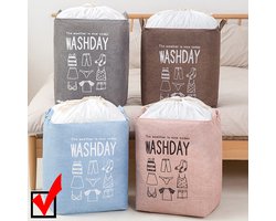 Allernieuwste Wastas Opbergtas 73 L Organizer Opbergbox Voor Wasgoed, Dekens, Kussens, Kleding, Dekbed, Speelgoed - Waszak maat 33 x 43 x 52 cm - BLAUWE Kleur