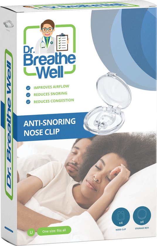 Dr. Breathe Well ™ - Anti Snurk Clip - 4 stuks - Neusclip Tegen Snurken - Anti Snurk Magnetische Neusspreider - Neus magneet tegen snurken - Simply the right choice!