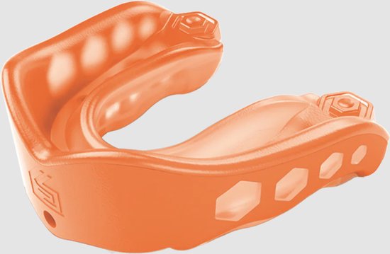 Oranje Shock Doctor Gel Max mondbeschermer met logo
