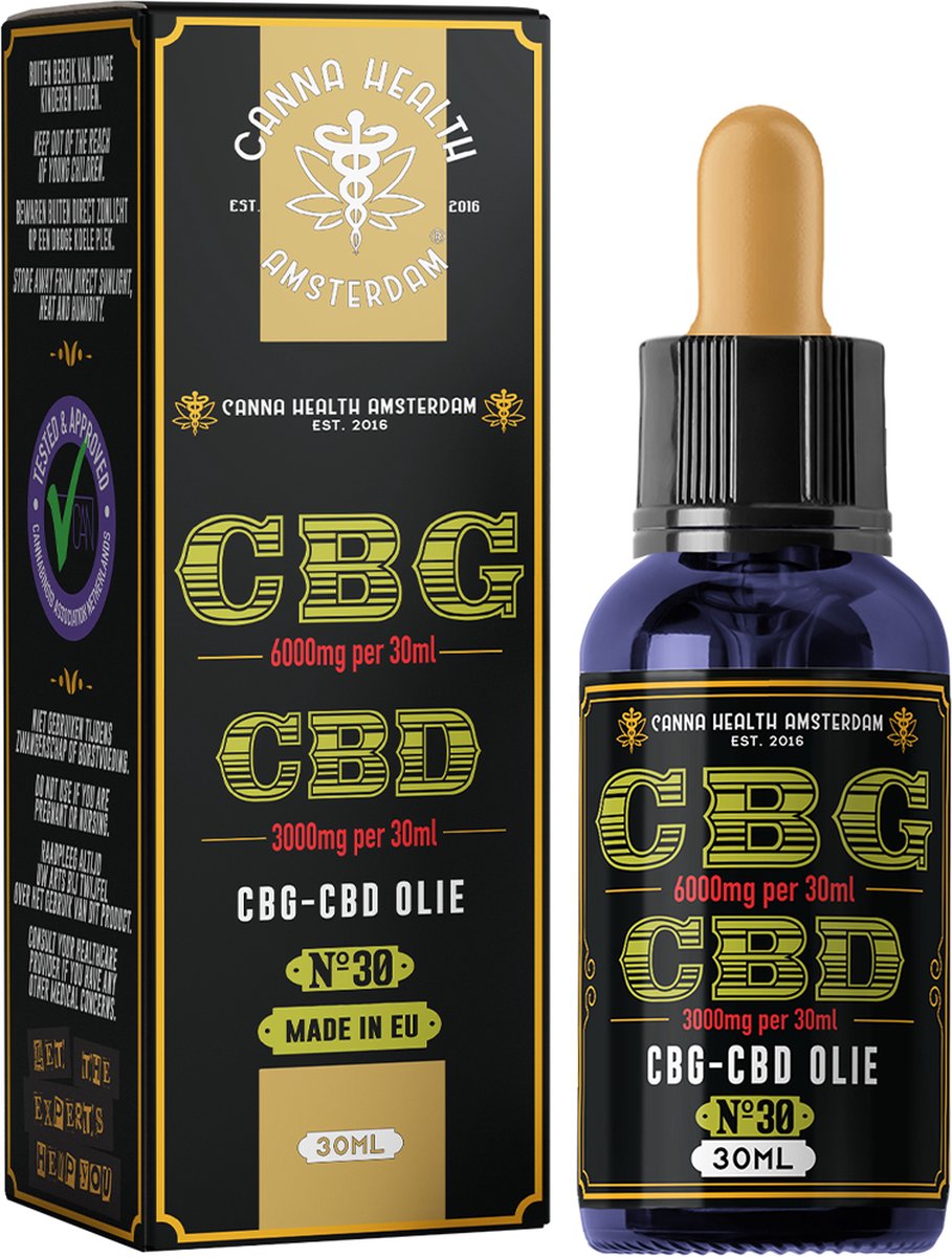 Goedkoopste Canna Health Amsterdam - Black Label - No. 30 CBG-CBD Oil - 30ml