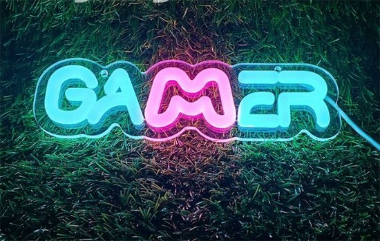 Neon Lamp - Gamer - Blauw/Roze - 21.6x6.4cm - Neon Verlichting - Wandlamp