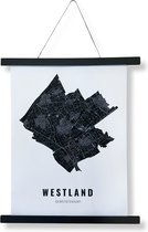 Westland gemeentekaart poster A3 wit | Incl. magnetische posterhouder van vtwonen