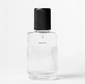 AQUALEX Nova Dark Black glazen fles met opdruk PLAT water - 75 cl - 750 ml - Karaf - Waterkan - Glas