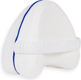 Sleeptight® Kniekussen voor in Bed - Aanbevolen door Ergotherapeuten - Beenkussen - Kniekussens - Pijnverlichtend Orthopedisch Knie kussen - Online Mobilteitsgids - Schootkussen - Knie Kussen Zijslapers - Rugslaper/zijslaper - met Band -Wit- 25 cm