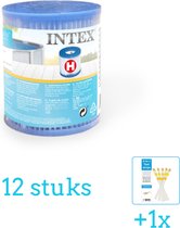 Intex Filter Cardridge - Type H - 12 stuks - Voordeelverpakking - Inclusief WAYS Testrips (1 stuks)