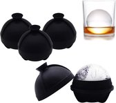 IJsbalvormen 6 cm, 4 stuks - Whiskey-ijsvorm - IJsklontjes - Cocktails - Frisdrank - Lekvrij - Siliconen - Grote ronde ijsblokjesvormen IJsballenmaker maakt 2,5 inch ijsballen voor whisky en cocktails