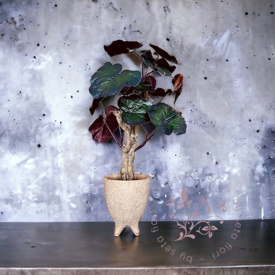 Seta Fiori - Bouquet Oranje - Vase Cheetah - fleurs en soie