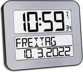 Dementieklok - Digitale Klok Slaapkamer - Klok met Datum en Dag - Grijs