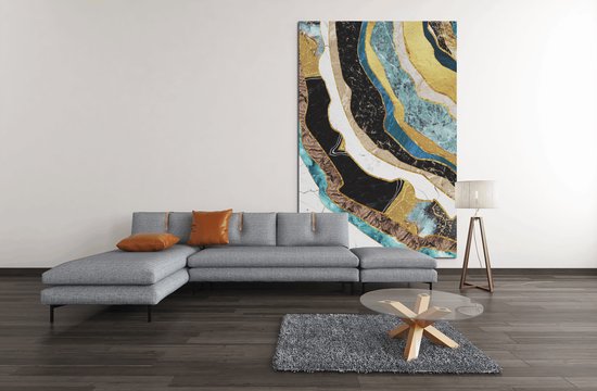 Canvas Schilderij - Golven - Abstract - Schilderijen - Print op Canvas - 120x80 cm