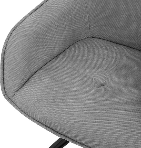 ML-Design eetkamerstoelen draaibaar set van 2, textiel geweven stof, grijs, woonkamerstoel met armleuning/rugleuning, 360° draaibare stoel, gestoffeerde stoel met metalen poten, ergonomische fauteuil, keukenstoel loungestoel