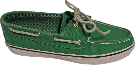 SPERRY-BOOTSHOE-GREEN-CANVAS-SIZE 38