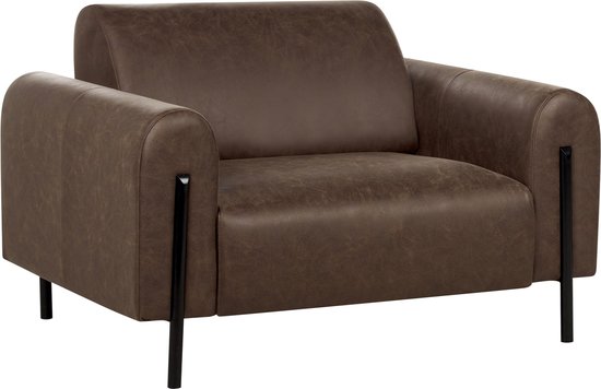 ASKIM - Fauteuil - Donkerbruin - Polyester