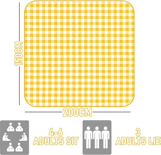 KATELUO Picknickdeken, 200 x 200, waterdicht, picknickdeken XXL