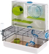 Kooi voor hamsters en muizen OLIMPIA met speelruimte en accessoires 46 x 29,5 xh 54 cm Zwart
