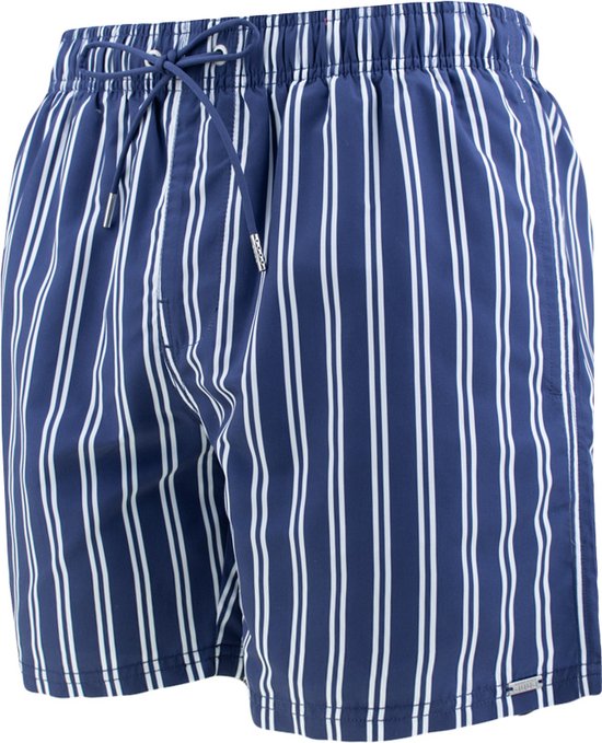 Schiesser zwemshort stripes blauw & wit - L