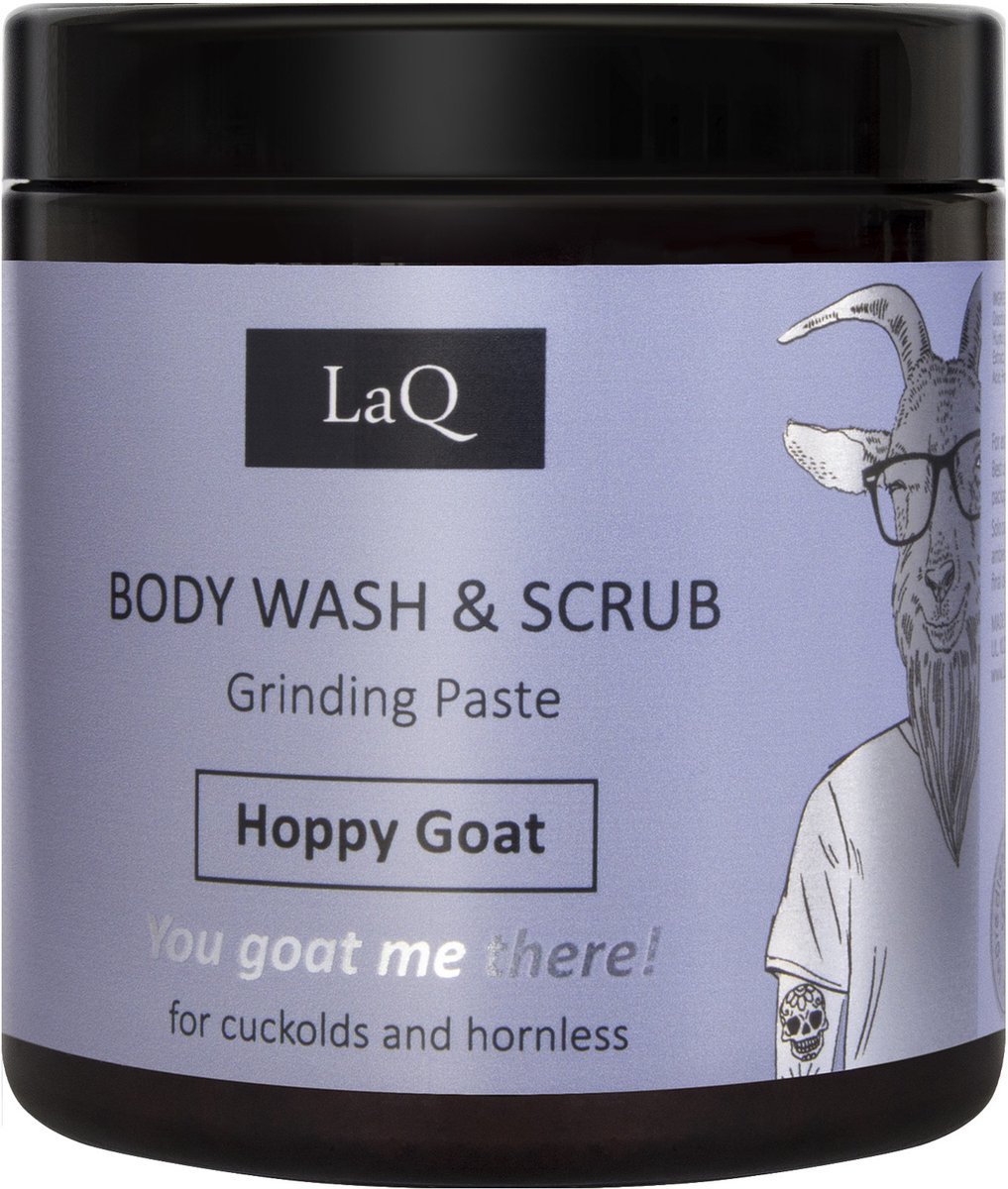 LaQ Hoppy Goat Body Wash & Scrub Mannen – Vegan Grinding Paste – Natuurlijke Suiker Scrub – Luxe Alternatief voor Douchegel – 220g