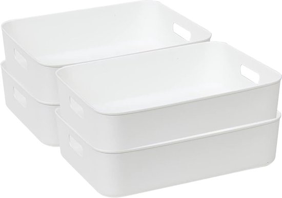 Iris Ohyama, Boite Rangement Plastique Avec Couvercle, 45L, Lot De 4, Transparent, Clips De Fermeture, Poignée, Empilable, Organisation Solide