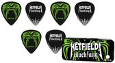 Jim Dunlop - James Hetfield Metallica opbergblikje - Inclusief 6 Black Fang plectrums - 0.73 mm