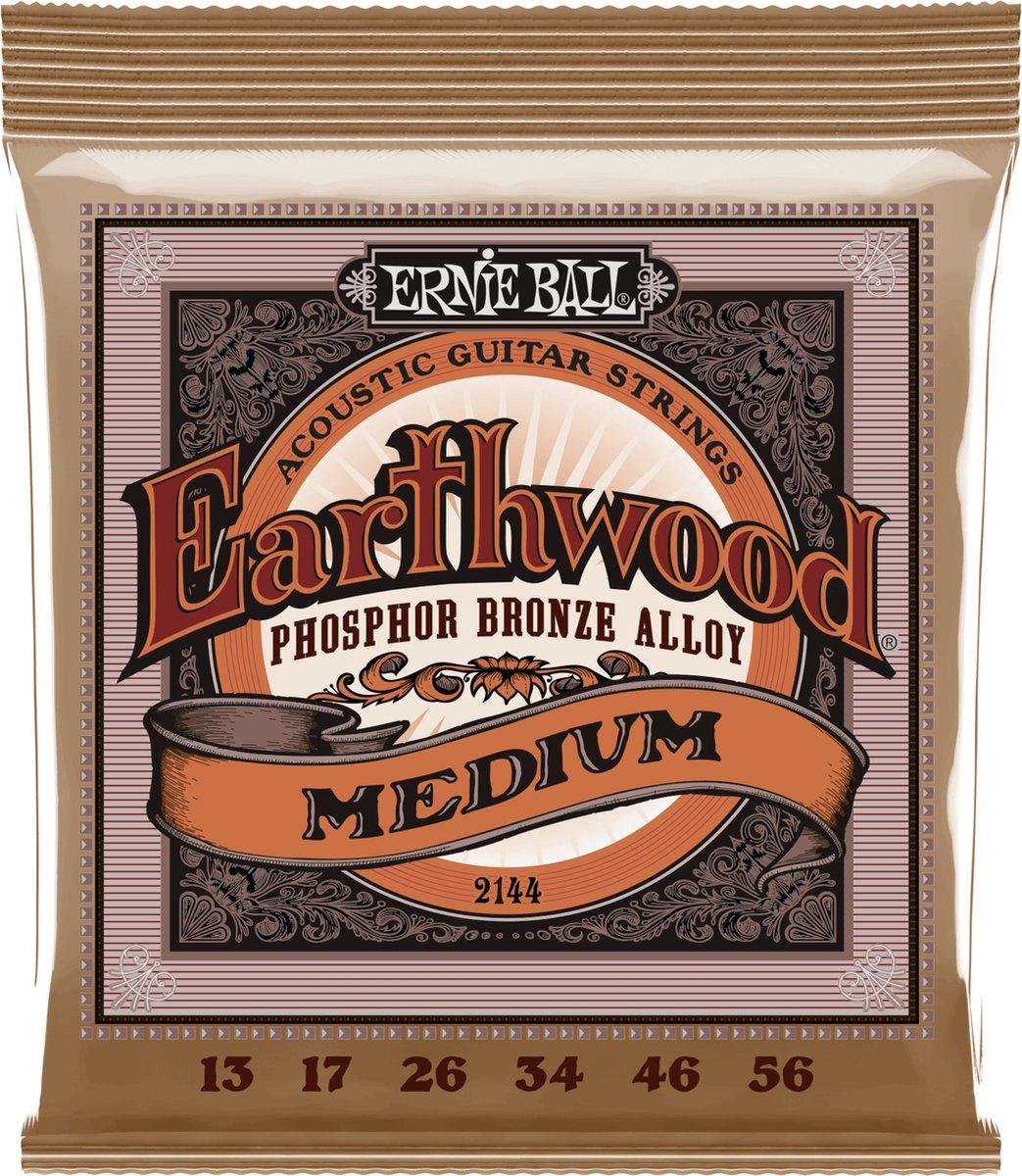 Ernie Ball EB2144 13-56 Earthwood Phosphor Bronze Power Slinky - Akoestische gitaarsnaren