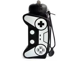 Omiximo gaming waterfles - 600ml - Kinder Waterfles, Lekvrij, Makkelijk te Openen, Veilige Vergrendeling, Vaatwasmachinebestendig, BPA Vrij, Draaghandvat, Makkelijk Schoon te Maken, Geurvrij - Zwart