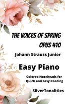 The Voices of Spring Opus 410 Easy Piano Sheet Music with Colored Notation