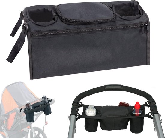 Kinderwagen, buggy, organizer, universeel, met geïsoleerde bekerhouder/bekerhouder (klein