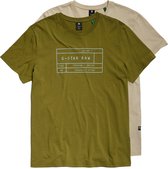 G-star Graphic Korte Mouwen Ronde Nek T-shirt 2 Eenheden Groen L Man