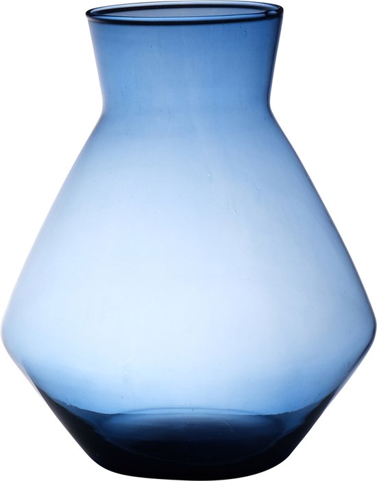 Hakbijl Glass Bloemenvaas Alexandra - transparant blauw - eco glas - D25 x H30 cm