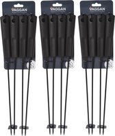 Vaggan BBQ spiezen - 12x stuks - metaal - 44 cm - vleespennen voor vlees - barbecue accessoires