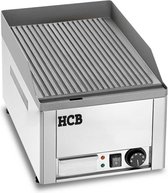 HCB® - Professionele Horeca Grillplaat - geribbeld - 230V - RVS / INOX - Electrisch Grill apparaat - 36x46x31 cm (BxDxH) - 15.7 kg
