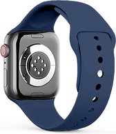 Zachte Siliconen Sport Band S/M - Donkerblauw - Geschikt voor Apple Watch 42mm 44mm 45mm 49mm Waterproof smartwatchband voor iWatch Ultra 2 1 Series 9 8 7 6 5 4 3 2 1 SE grote modellen