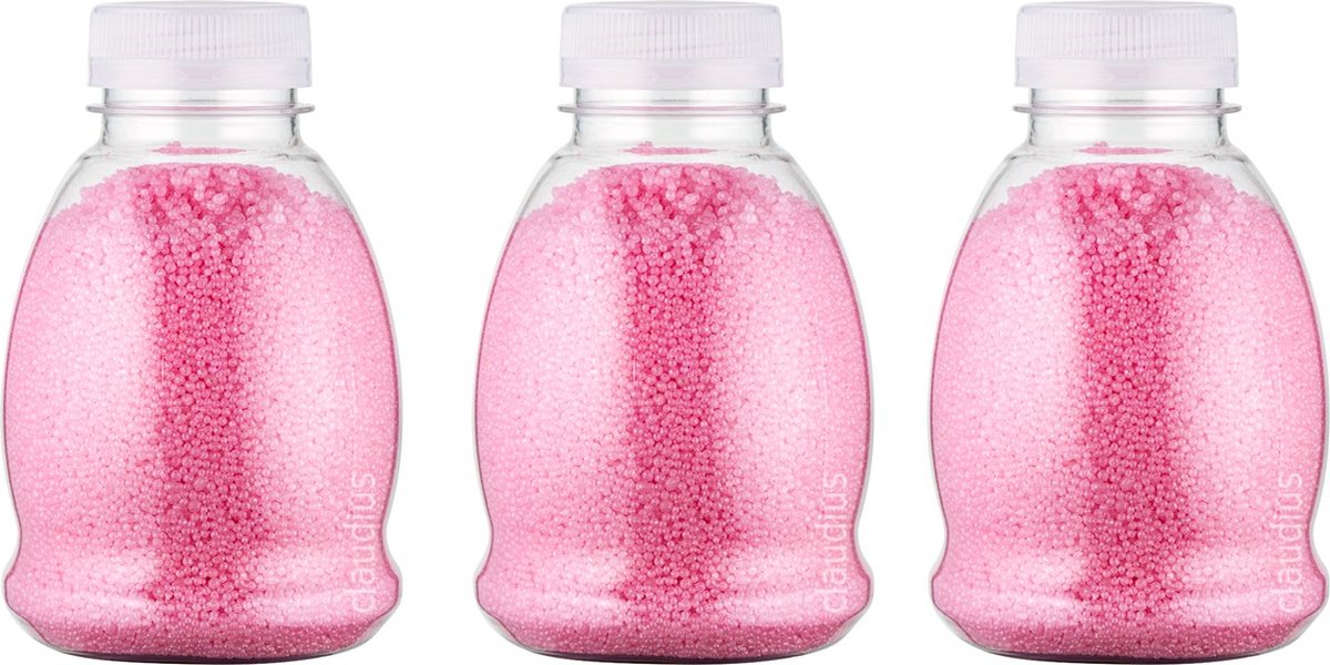 Goedkoopste Badkaviaar Rozen - 225 gram - Fles met witte dop - set van 3 stuks - bad parels voor in bad