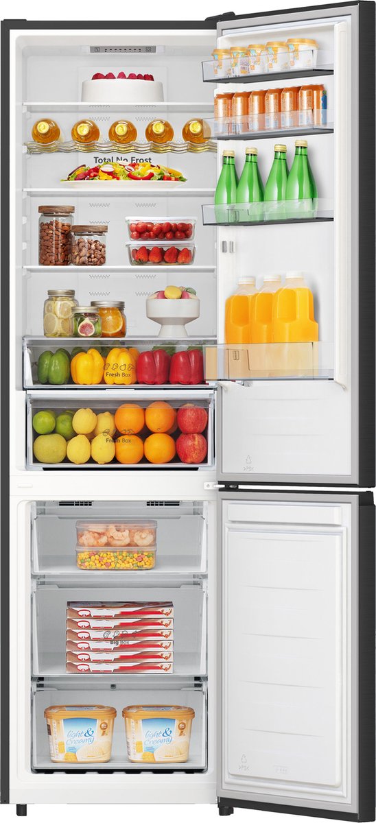Hisense RB440N4AFC - Koelvriescombinatie vrijstaand - Zwart - 336 liter - Rechtsdraaiend (omkeerbaar) - C label - 35 dB(A) - NoFrost — afbeelding 4