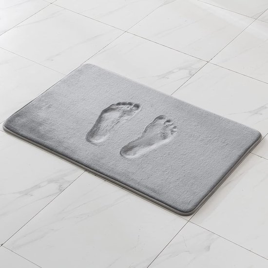 MIULEE Traagschuim badmatten antislip badkamermat badtapijt douchemat koraal fleece zachtheid zeer absorberend wasbaar tapijt badmatten voor badkamer keuken ingang 70x120 cm lichtgrijs