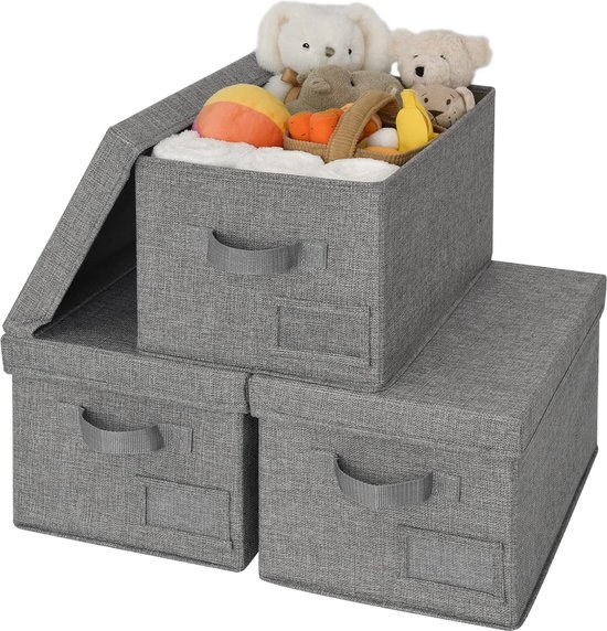 Beige Linnen Kubus opbergboxen Met deksel Grote kopen? | Laagste prijs