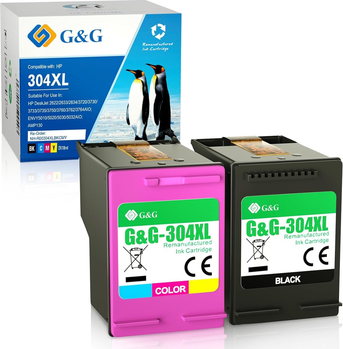 G&G 304 XL Inktcartridge Geschikt voor HP 304 304XL Inktpatronen Multipack - Hoge Capaciteit