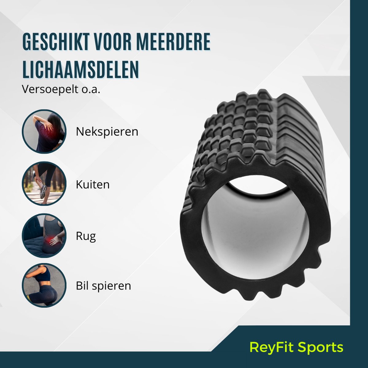 ReyFit Sports Foam Roller - Triggerpoint Massage thumbnail 2