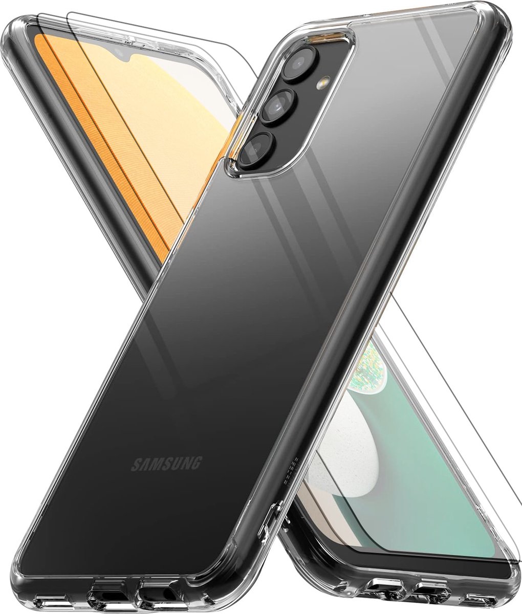 Nuvex Hoesje Geschikt voor Samsung Galaxy A13 5G Transparant Telefoonhoesje - Anti-Shock Case Cover met 2x Screenprotector