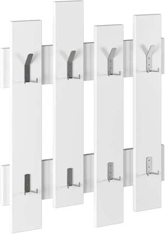 Hocuspicus Moderne Wandkapstok met 8 Haken – 81x64 cm – Eenvoudig maar Stijlvol Ontwerp – Verschillende Kleuropties – (Wit)