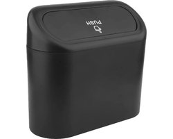 Benson Compact auto afvalbakje - geurdicht en anti-lek - 16 x 6.5 x 13.5 cm - zwart