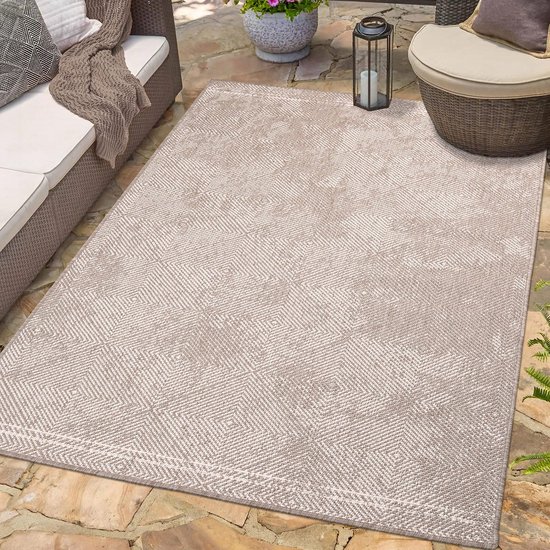 Muratap Duo Buitenkleed - Dubbelzijdig - Beige - 160x230 CM - Vloerkleed voor Binnen en Buiten - Laagpolig